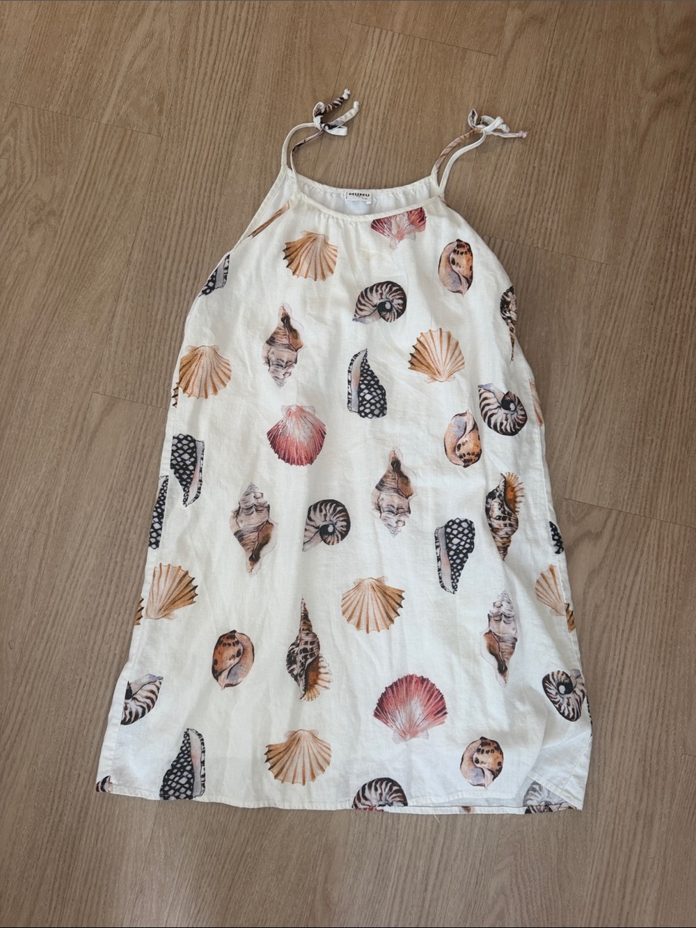 Show me your Mumu mini Girls' White Seashell Print Summer Dress